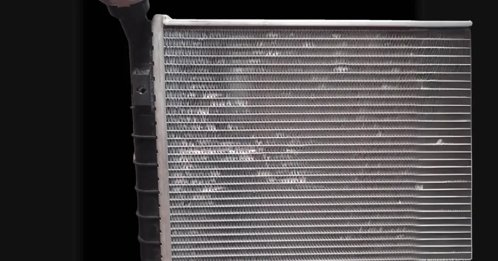 The Radiator from a Polaris Ranger 570, but removed and positioned against a wall