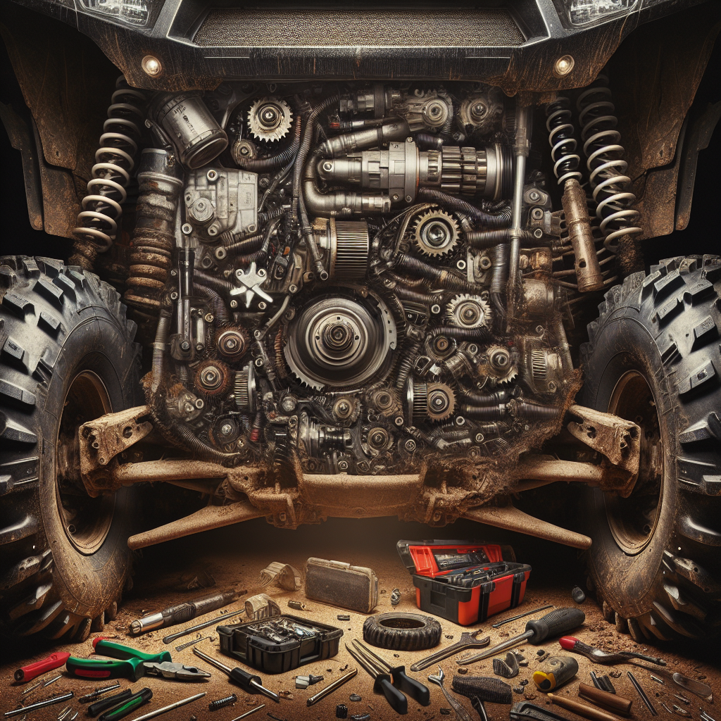 This is a digitally enhanced image of a Polaris Ranger transmission that shows all of the important parts inside.