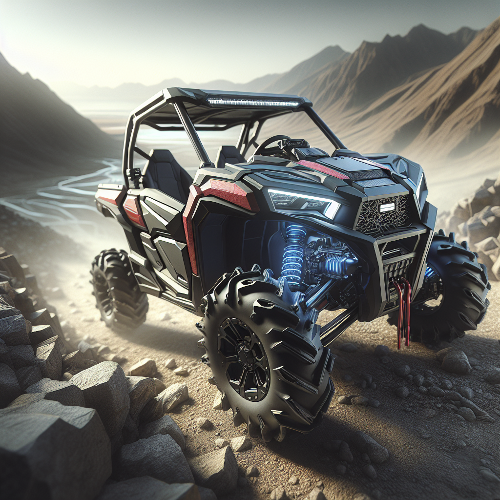 This is a digitally enhanced picture of an off-road enabled Polaris Ranger.