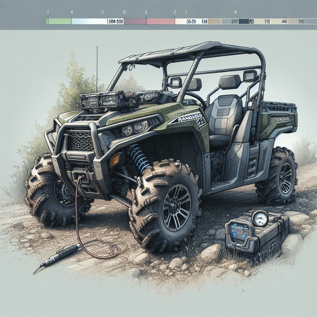 This is a Polaris Ranger that has been digitally enhanced to highlight the common features of the model.