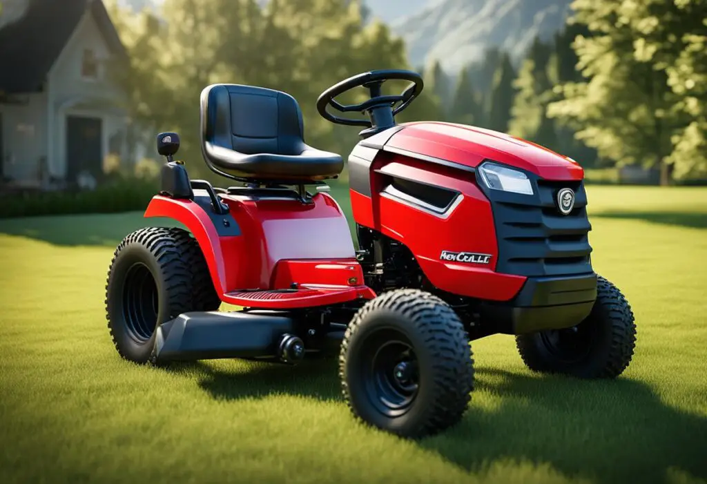 A red Cub Cadet sits silent in a grassy yard, its engine refusing to start