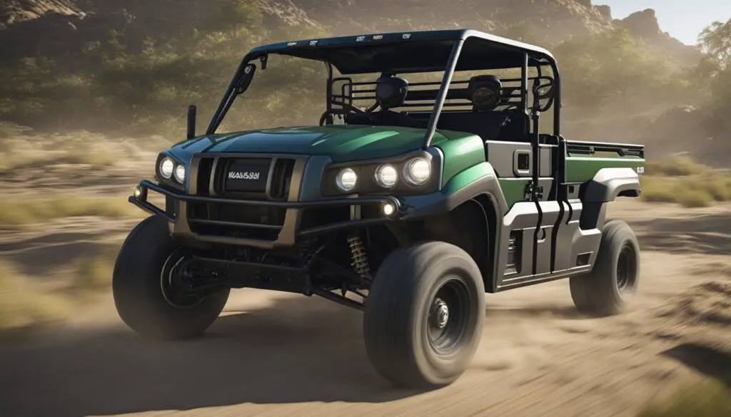 The kawasaki mule 3010's transmission and drivetrain are malfunctioning, causing the vehicle to struggle and make unusual noises while in motion