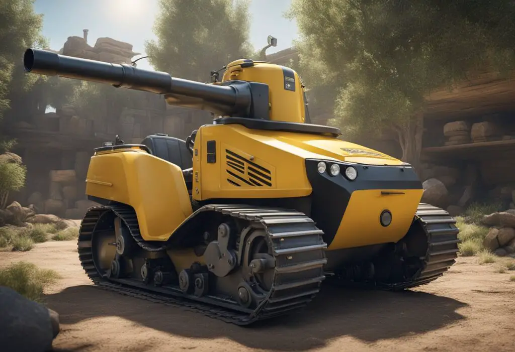 The Cub Cadet Tank M60 sits idle, with a puzzled owner scratching their head nearby