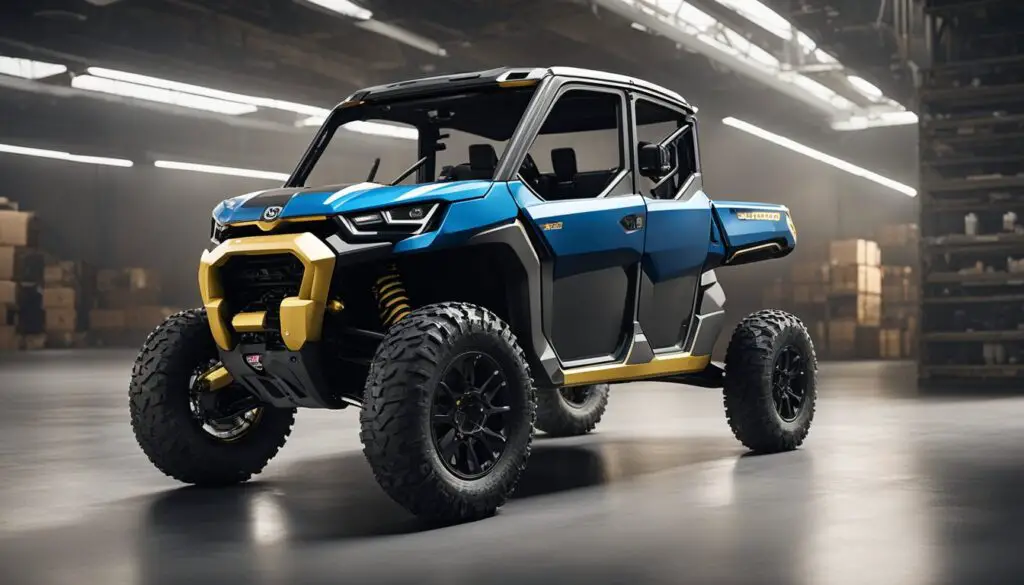 The Can-Am Defender HD9 and HD10 are showcased side by side, with focus on their performance and engine specifications