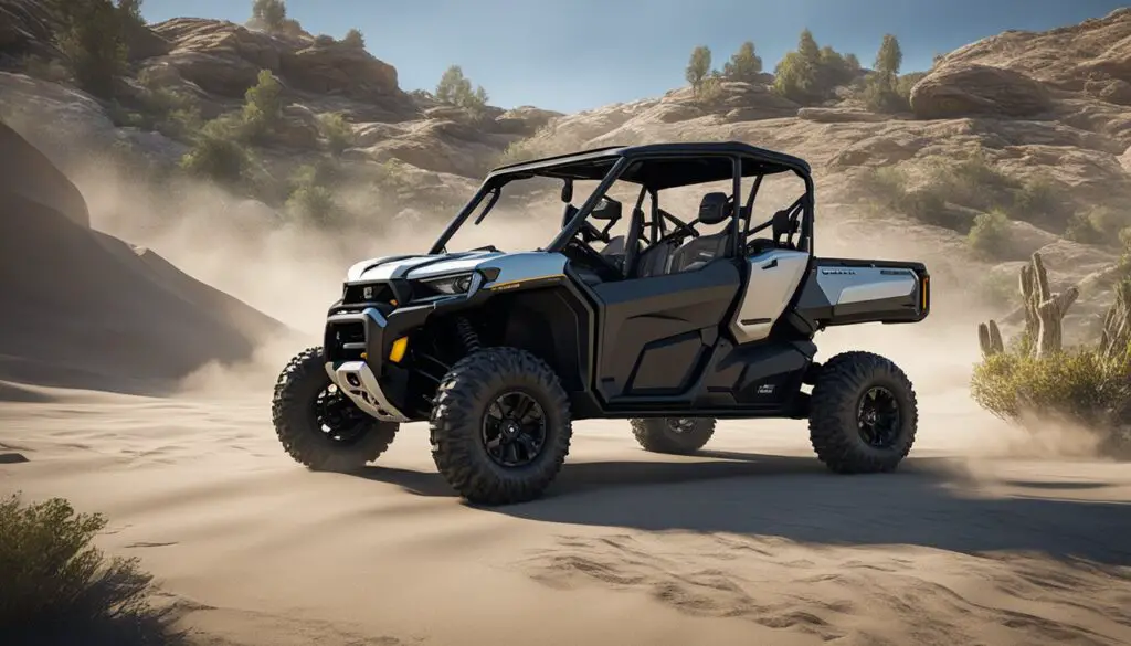 The Can-Am Defender and Honda Pioneer are being compared for handling and drivability in a rugged off-road setting