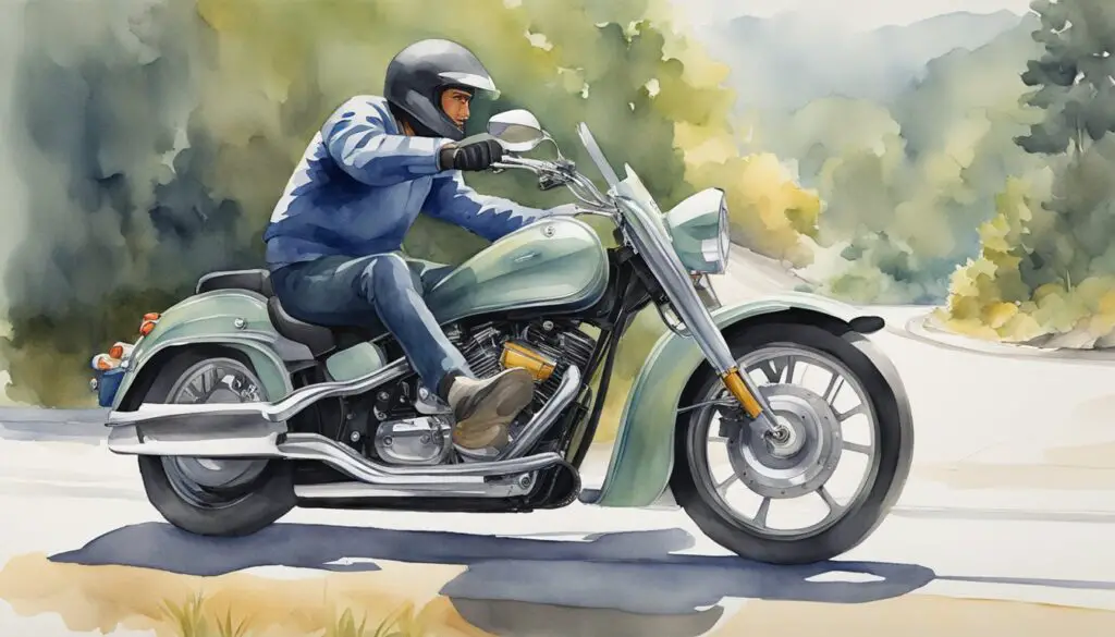 A sleek motorcycle glides smoothly on a winding road, showcasing its superior comfort and handling. Another, older model struggles to navigate the same terrain, highlighting its shortcomings