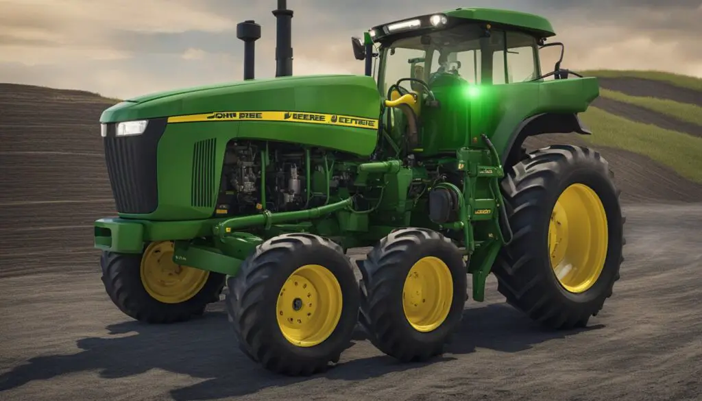 A John Deere 5065E tractor's fuel system shows signs of malfunction, with high consumption and potential problems