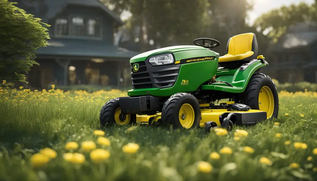 A John Deere S120 mower with warranty and support services, displaying mechanical problems