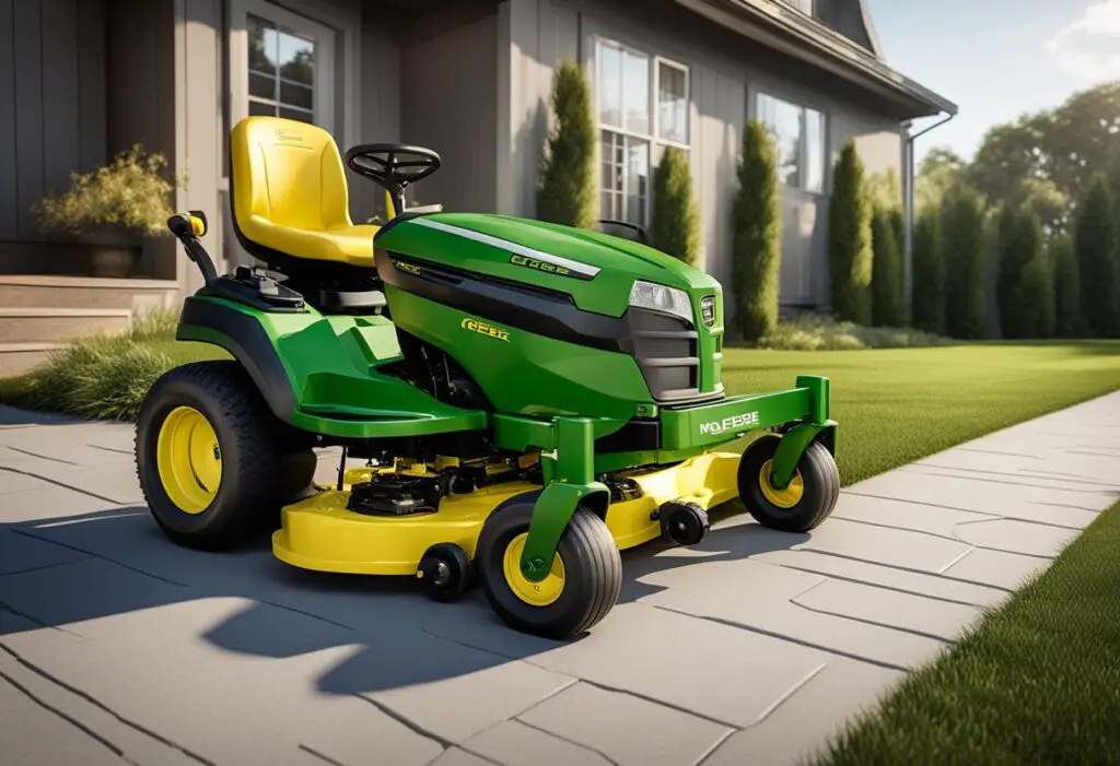 The John Deere x738 mower deck is stuck, with blades not cutting evenly. Grass is left uncut in patches