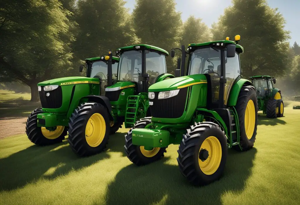 A comparison of John Deere D series and S series tractors with different deck options
