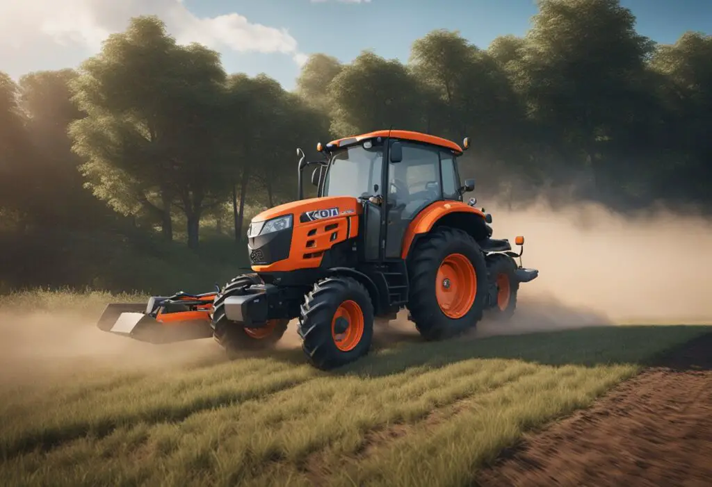 The Kubota BX2200 tractor veers off course, its steering wheel locked in place, causing frustration for the operator