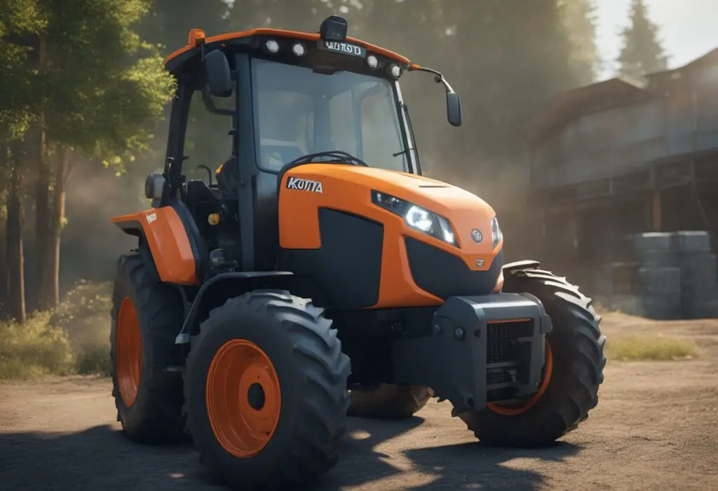 The Kubota BX1880 sits idle, its engine emitting an unsettling noise. Smoke billows from the exhaust, hinting at potential mechanical issues