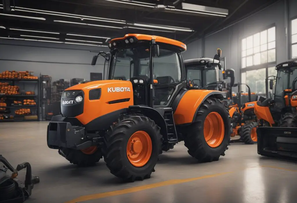 The Kubota LX3310 tractor is being serviced by a technician, who is inspecting the engine and making adjustments to optimize its performance and efficiency