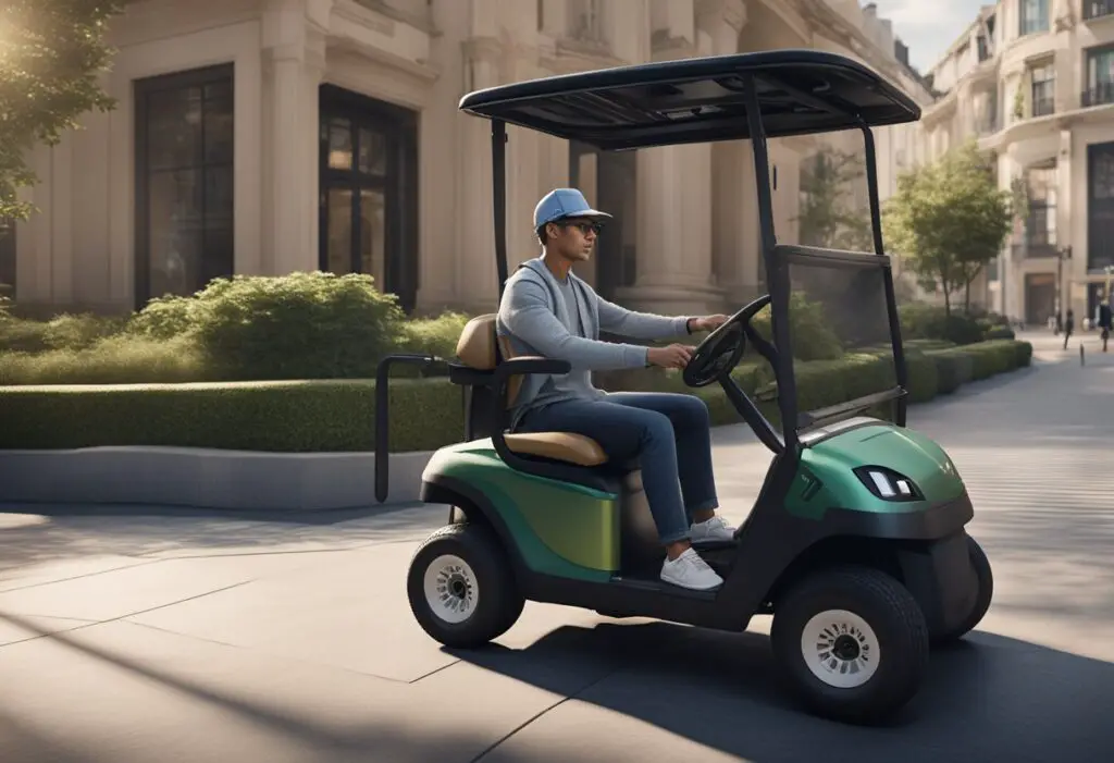 A person effortlessly using the Usability and Comfort icon while struggling with the ezgo, showcasing the ease and convenience of the former