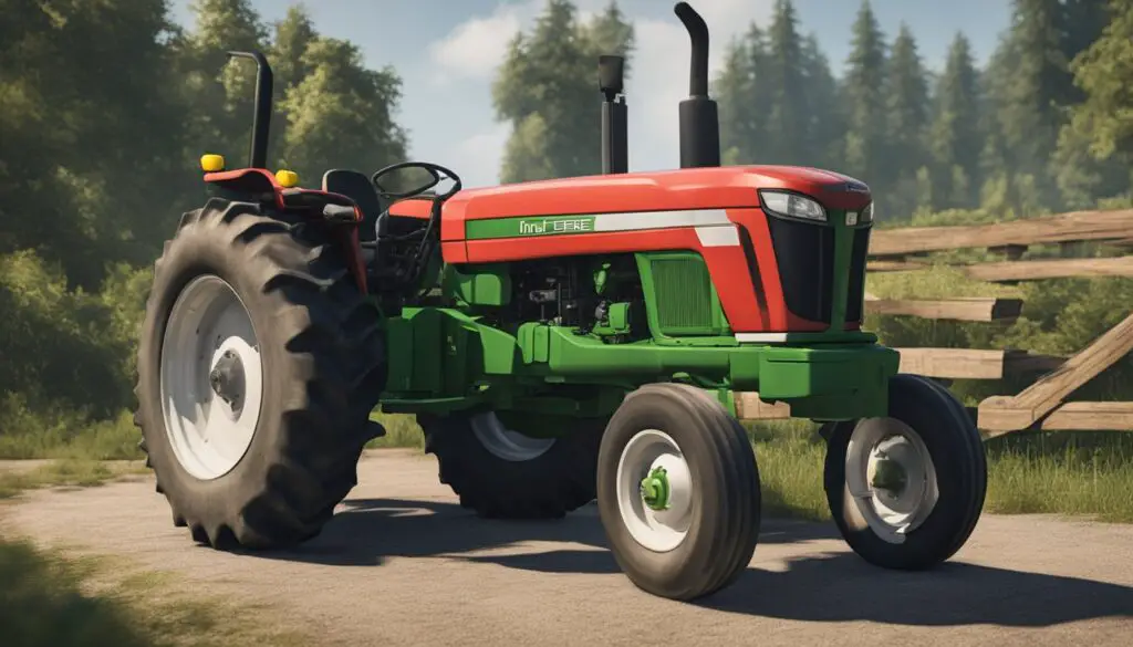 The tractor's hydraulic system leaks oil, and the steering wheel is stuck, causing the John Deere 4100 to be immobile