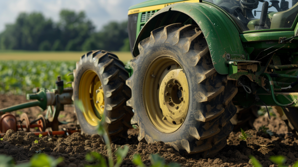 John Deere 2020 tractor with a close-up of the PTO (Power Take-Off) system, highlighting common issues like slippage, noise, or failure, and potential fixes such as maintenance or replacement parts.